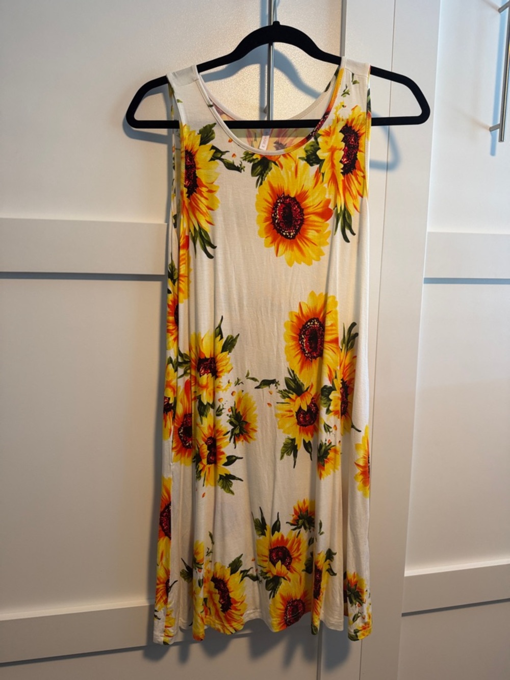 BISHUIGE Floral Sunflower Mini Dress, Yellow & White, Medium